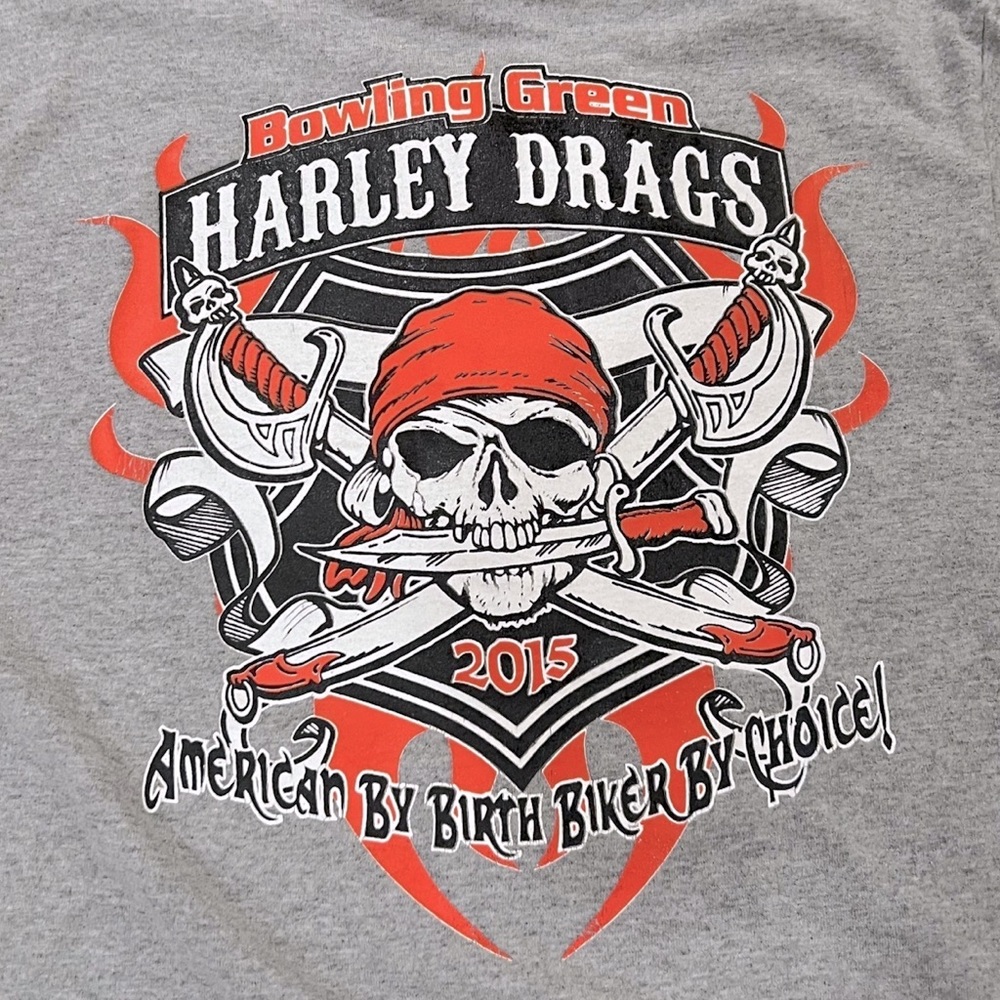 Wildcat HD Harley Davidson Gray Tee Bowling Green, KY Kentucky 2015 Size Medium